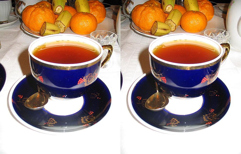 Чай с кусочками мандарина. 3d Tea.