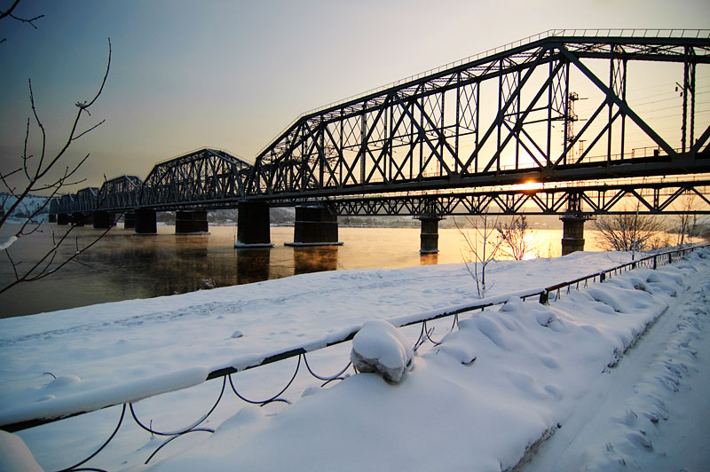 Железнодорожный мост в красноярске фото