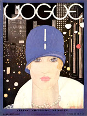 Lee Miller first appeared in Vogue on its March 15, 1927 cover by Georges Lepape