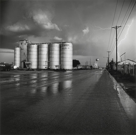 Frank Gohlke (b.1942).
Grain Elevator and Lightning Flash, Lamesa, Texas, 1975.
Gelatin silver print.
© 1975 Frank Gohlke