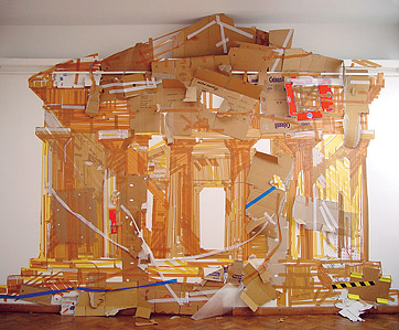 <p>Валерий Кошляков. «Храм»<br />
2002. <br />
Картон, скотч на стене, 450х600 см. <br />
Национальная галерея современного искусства в Любляне.</p>