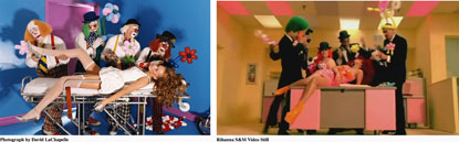 Журнал Radar сравнил кадры из клипа (справа) и работы Ляшапеля.