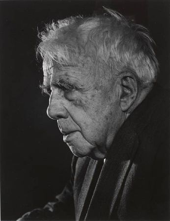 FROST, ROBERT (1874-1963, American poet). 
PORTRAIT BY YOUSUF KARSH (1908-2002), vintage photograph, silver print, head and shoulders, profile facing left, framed and glazed, size of image 13 x 10 inches (32 x 25 cm), overall size 21 x 17 inches (54 x 44 cm), 1958