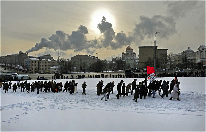 &copy; Артём Житенёв. Участники митинга оппозиции "За честные выборы" в Москве. 4.02.2012